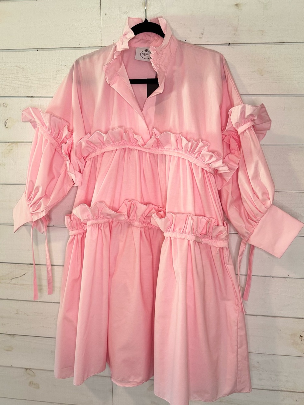 Ruffle Tiered Casual Dress in Soft Pink
